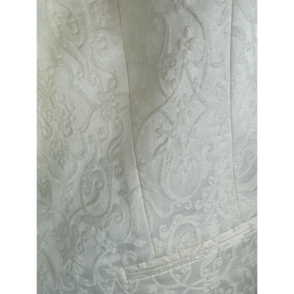 LOFT Ann Taylor White Jacquard Shawl Collar Blazer Jacket 8 Cocktail Party 65-36 - Picture 15 of 16